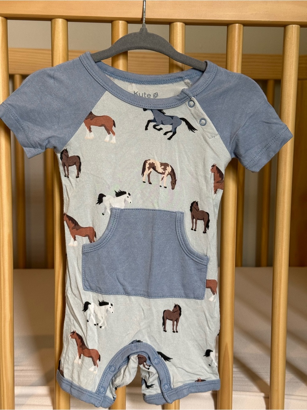 Kyte Baby 3-6M Shortall Romper in Horse (EUC)